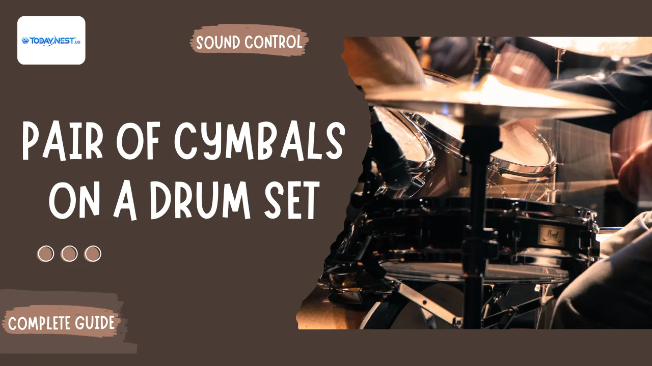 Pair Of Cymbals On A Drum Set